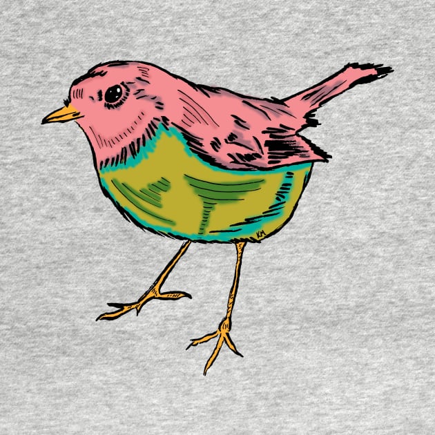 Pink and Green Bird by Katherine Montalto